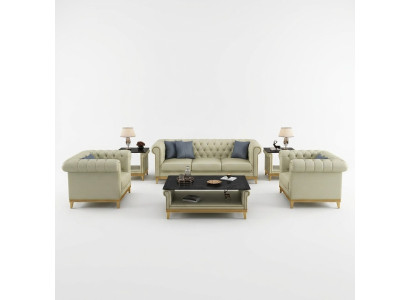 Chesterfield bankstel bank bekleding meubelset 3+2+1 leren bankstel 3 delig  Chesterfield bankstel bankbekleding meubelset 3+2+1 leren bankstel 3-delig