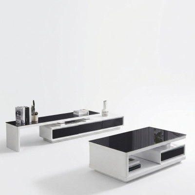 Zwart Wit TV-standaard Luxe dressoir Glazen dressoir Woonkamer meubels