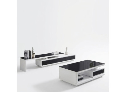 Zwart Wit TV-standaard Luxe dressoir Glazen dressoir Woonkamer meubels