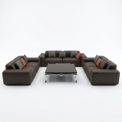 Zwarte premium bankstel 3+3+3 zits luxe woonkamer meubels bank.