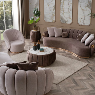 Sofaset Bank Bekleding Meubel Set 3+1 Salontafel 3-delig Zitkussen Sets