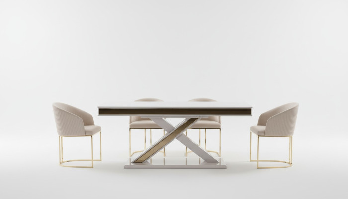 Zuilen tafel eetgroep tafel met 6x eetkamerstoelen Eetkamerstoelen 7-delig