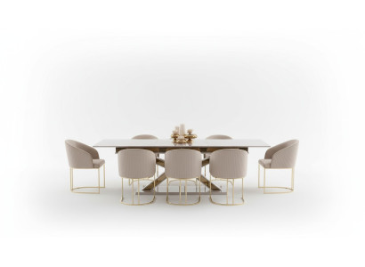 Eetkamer Set Eetgroep Roestvrij Stalen Stoelen 10x Stoel Eettafel Tafel 11-delig