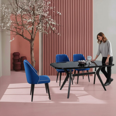 Modern eetkamerset meubelset zithoek eetgroep eettafel gestoffeerd 5-delig.