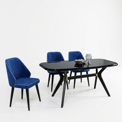 Modern eetkamerset meubelset zithoek eetgroep eettafel gestoffeerd 5-delig.