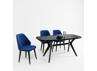 Modern eetkamerset meubelset zithoek eetgroep eettafel gestoffeerd 5-delig.