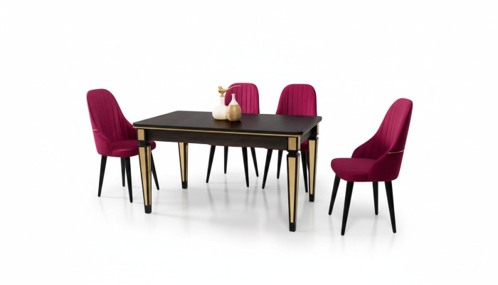 Tafel Eettafel Meubels Eethoek Eetgroep Tafel 4x stoelen Eethoek 5-delig.