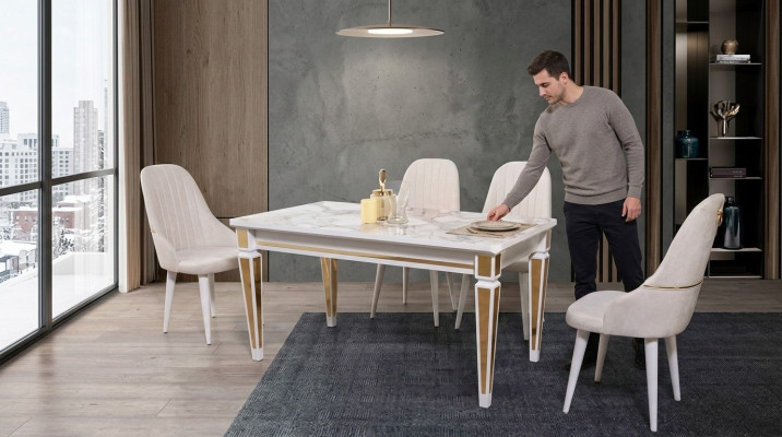 Eettafel eetkamerset eetkamer set stoelenset eetkamersets 4 stoelen 5-delig