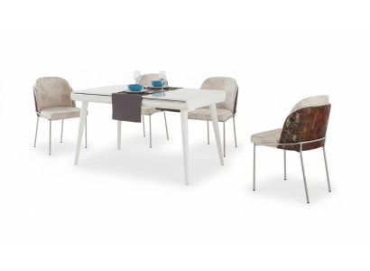 Moderne eetkamerset meubels eetkamerset set fauteuil eettafel bekleding 5-delig.