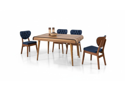 Moderne meubel eetkamerset garnituur zit eethoek eettafel bekleding 5-delig.