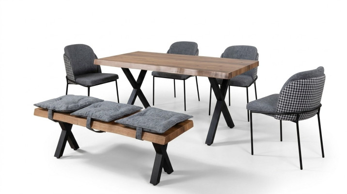 Eettafel 4 stoelen Bank Zitje Bank Originele set eetgroep Eetkamer