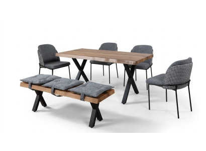 Eettafel 4 stoelen Bank Zitje Bank Originele set eetgroep Eetkamer