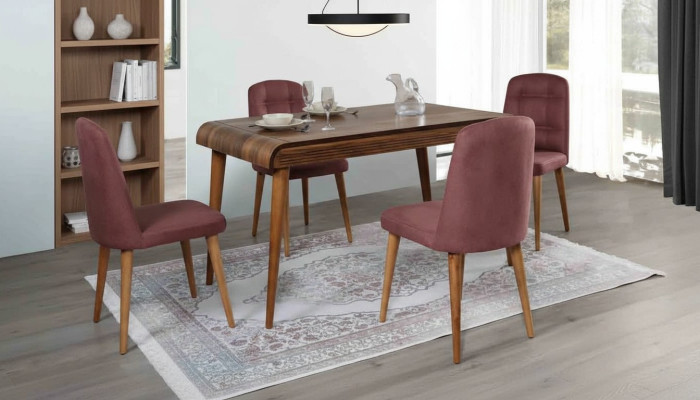 Eetkamer eetgroep meubelset garnituur zit eettafel bekleding 5-delig.