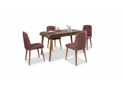 Eetkamer eetgroep meubelset garnituur zit eettafel bekleding 5-delig.