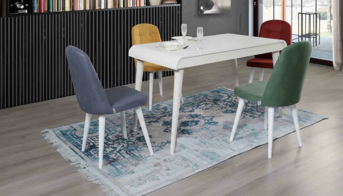 Eetkamer eetgroep meubelset zit eettafel gestoffeerde set 5-delig.