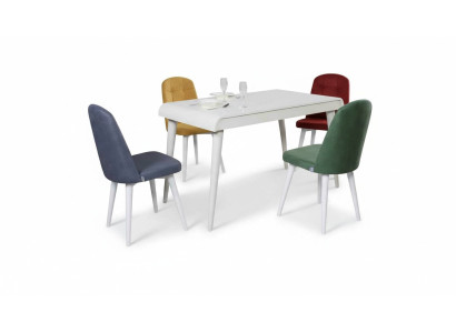 Eetkamer eetgroep meubelset zit eettafel gestoffeerde set 5-delig.