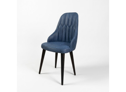 Originele eetkruk in de kleur blauw met een zachte rug voor uw eetkamer.