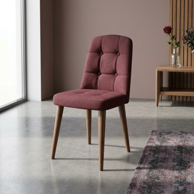 Originele roze stoel op poten van hout voor in uw eetkamer Nieuw model