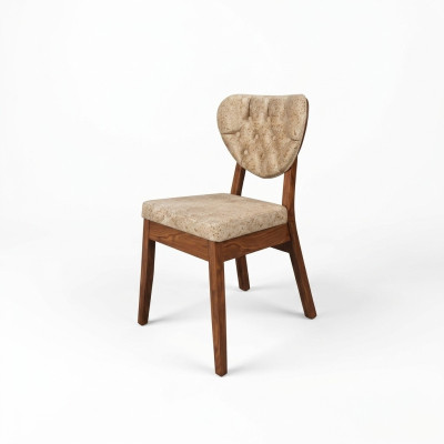Beige houten stoel Chesterfield stoel Designer gestoffeerde stoelen Luxe zitmeubelen