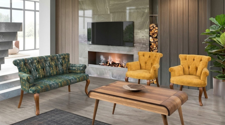 Zitbank Set Zitkussen Meubelset Bank Sofa Salontafel 4-delig Sets