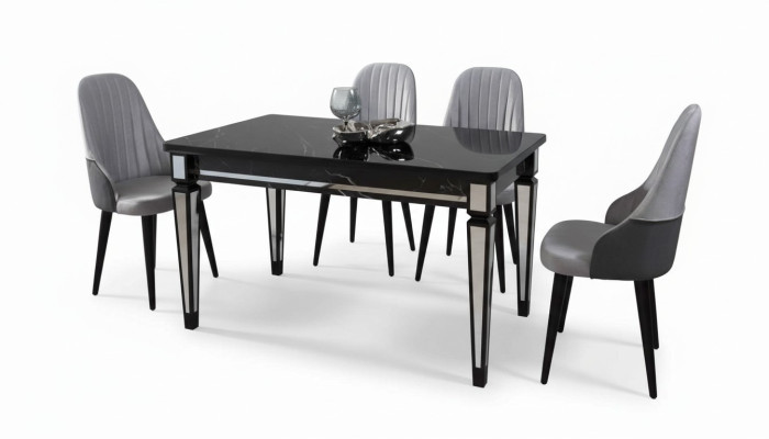 Tafel Eettafel Meubels Eetset Eetkamer Set Tafel 4x stoelen 5-delig.