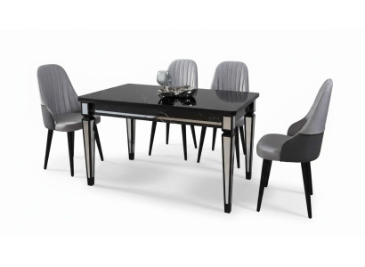 Tafel Eettafel Meubels Eetset Eetkamer Set Tafel 4x stoelen 5-delig.