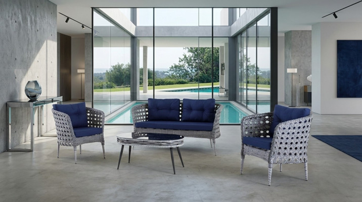 Tuinmeubelen Zitmeubels Bankstel Terras Tafel Bank Bank 4-delige Set