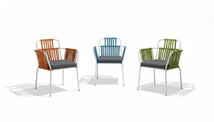 Moderne eetkamermeubels Terras 4x stoelen Roestvrijstalen meubels.