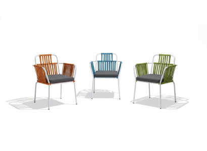 Moderne eetkamermeubels Terras 4x stoelen Roestvrijstalen meubels.