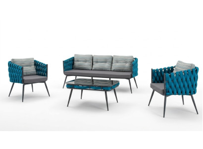 Terrassenset Luxe bankstel Driepersoonsbank Twee persoonsbank Salontafel