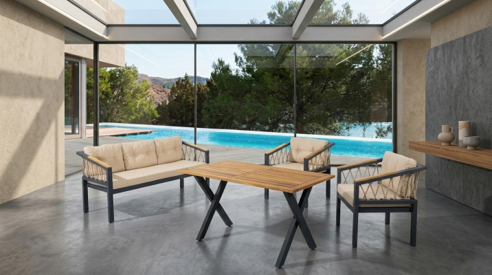 Tuinmeubilair lounge set Zitmeubilair Terras Tafel Bank 4-delige set