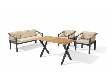 Tuinmeubilair lounge set Zitmeubilair Terras Tafel Bank 4-delige set