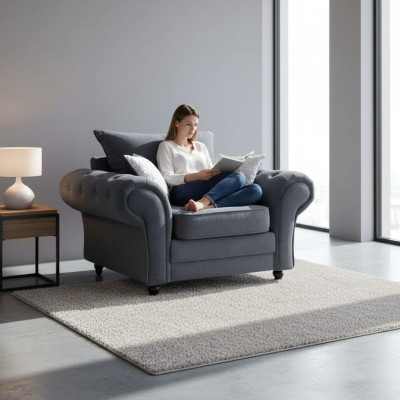 Televisiestoel, eenzits Chesterfield bank bankstel meubels fluweel