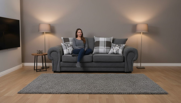 Driepersoonsbank Beklede meubels Velours bankstof Bank van 224 cm Bankstellen