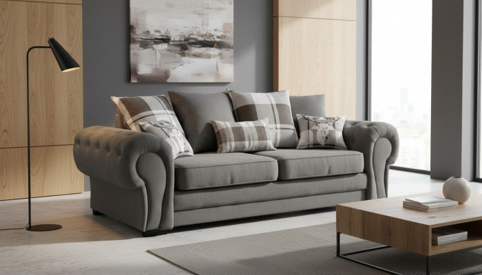 Driepersoonsbank Beklede meubels Velours bankstof Bank van 224 cm Bankstellen