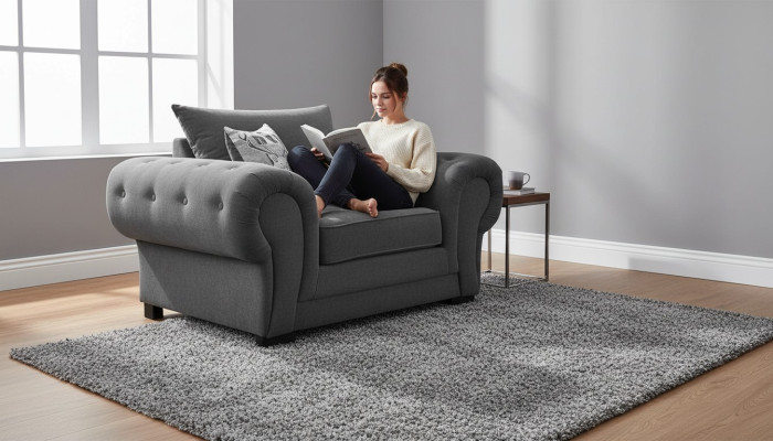 Stilvol ontwerp Moderne kleur Grijs Woonkamer 1-zits Fauteuil Stof Polyester Nieuw