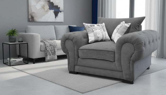 Stilvol ontwerp Moderne kleur Grijs Woonkamer 1-zits Fauteuil Stof Polyester Nieuw