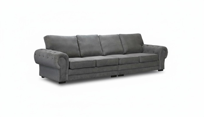 Vierzitter klassieke bank Meubelbekleding in grijs Comfortabele bankstof