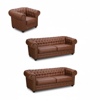 Sofa Chesterfield 3+2+1 Woonkamerset Meubels Bankstel Stof Textiel