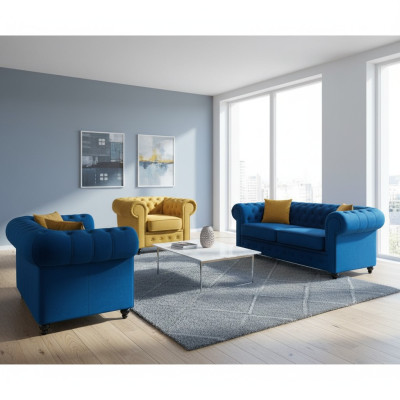 Chesterfield bankstel sofa meubels woonkamer inrichting 3+2+1 zits