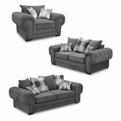 Bankstel 3+2+1 Chesterfield meubels woonkamer textiel in Italiaanse stijl