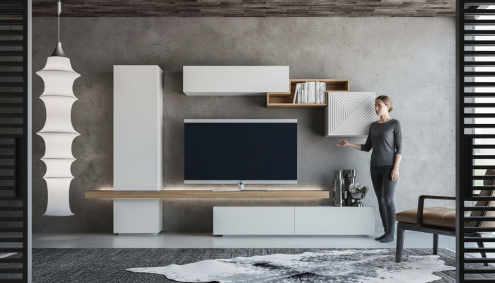 Moderne witte woonwand woonkamermeubels wandkasten meubels nieuw
