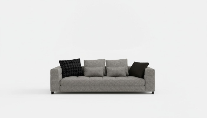 Grijze bank Driezits woonkamer Zitmeubels Houten frame Bank collectie