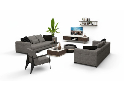 Grijze fauteuil roestvrijstalen poten Moderne woonkamer meubels Fauteuil Bank