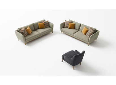 Groene bank Moderne bankstel Woonkamer Driezits Fauteuil Tweezits 3+2+1