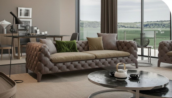 Tauper Chesterfield Driezits Luxe Moderne Bankstel Stijl Woonkamermeubels