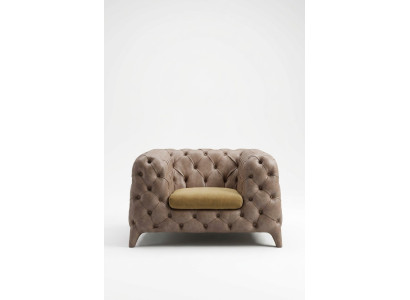 Chesterfield Taupe Fauteuil Chesterfield fauteuil Gestoffeerde fauteuil Woonkamer