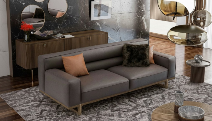 Grijze driezits moderne luxe bank woonkamermeubels woonkamer bank