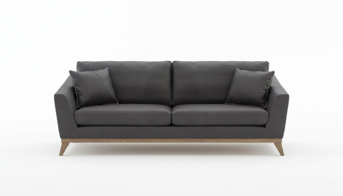 Grijze kunstleren driezits woonkamersofa Moderne bankstijl meubels