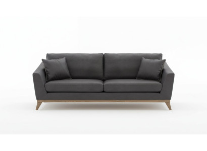 Grijze kunstleren driezits woonkamersofa Moderne bankstijl meubels